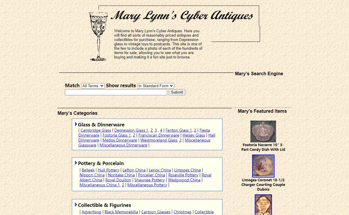 Antiques and Collectibles - Glass, Dinnerware, Pottery, Porcelain, Postacrds!
