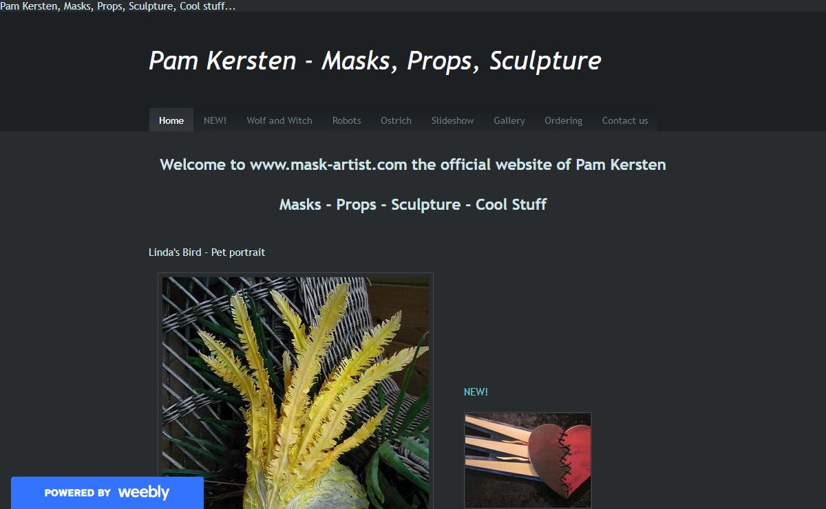 Pam Kersten - Masks, Props, Sculpture - Home