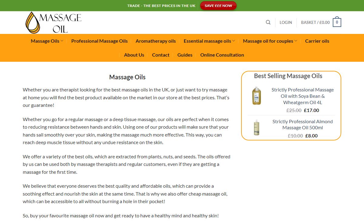 Massage Oils | Best Massage Oils from £1.99 | Next Day Delivery