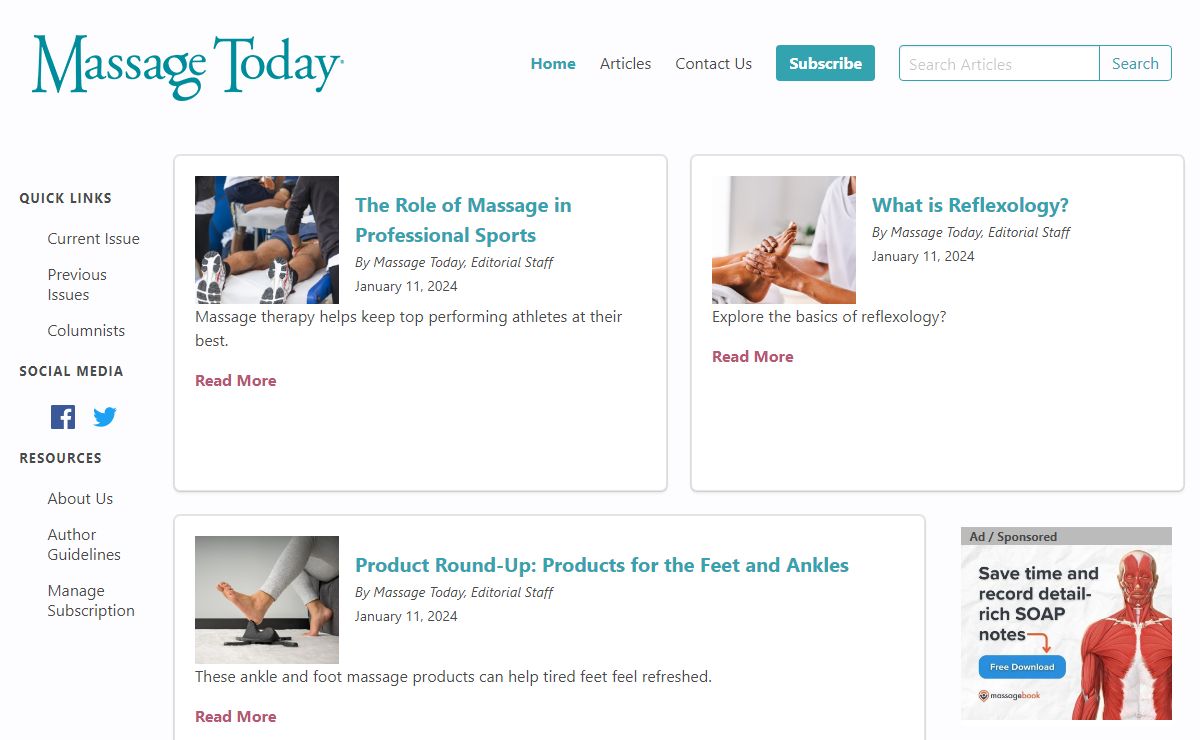 Massage Today | The Massage Profession's Digital News Source