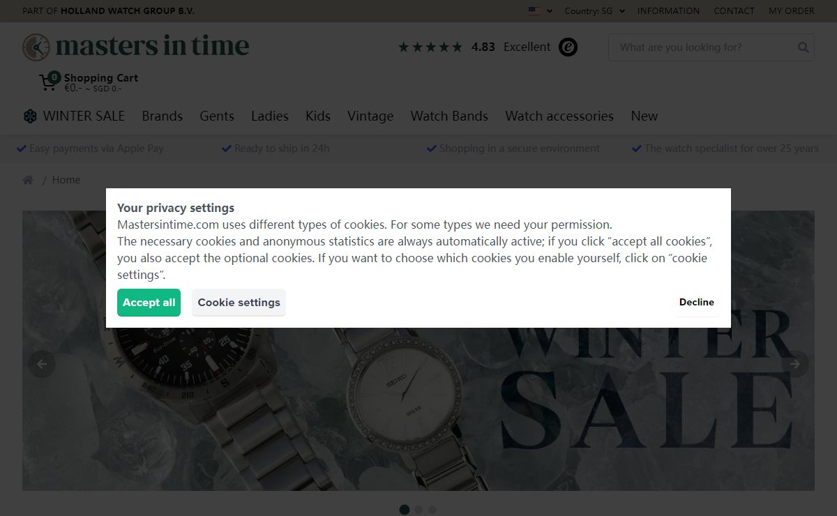 Mastersintime.com • Buy watches online • official watch & strap dealer • Mastersintime.com