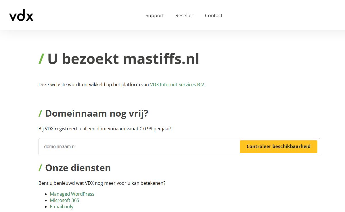 Deze website wordt ontwikkeld op het platform van VDX Internet Services B.V.