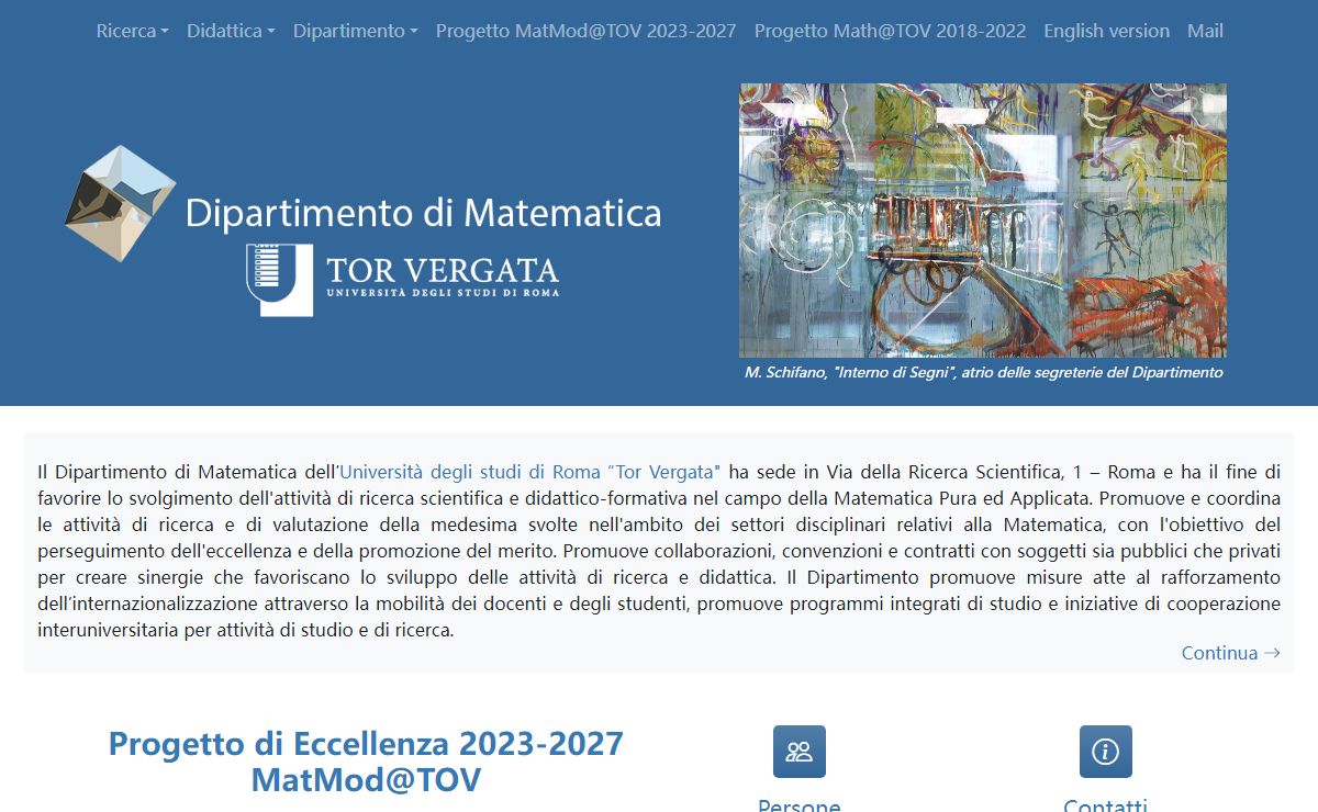 Mathematics Department UTV