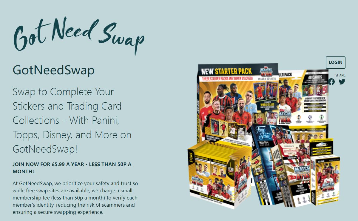 GotNeedSwap - Swap to Complete Your Panini, Topps, or Other Sticker and Card Collections - Got Need Swap