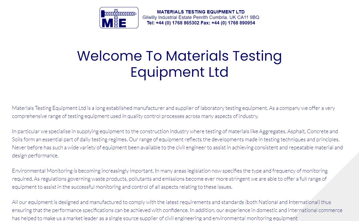 Materials Testing Equipment – long established manufacturer and supplier of laboratory testing equipment