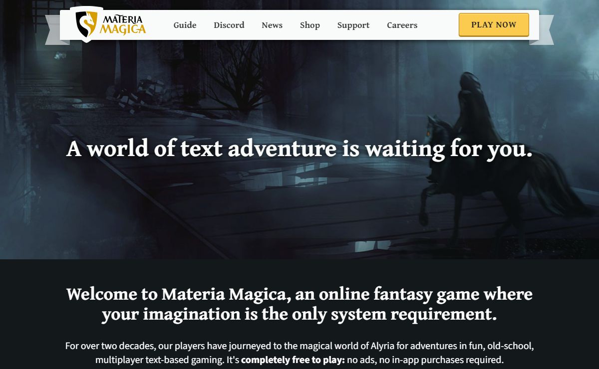 Materia Magica - Old-School Text-Based Adventure