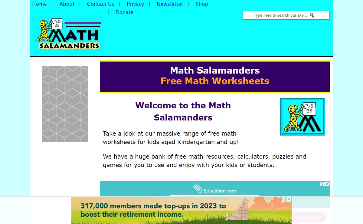 Free Math Worksheets for Kids from the Math Salamanders
