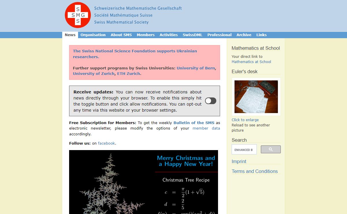 News | The Swiss Mathematical Society
