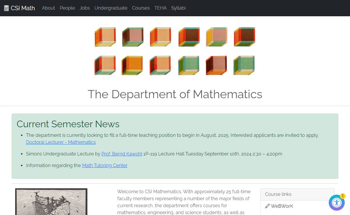 Department of Mathematics at CSI