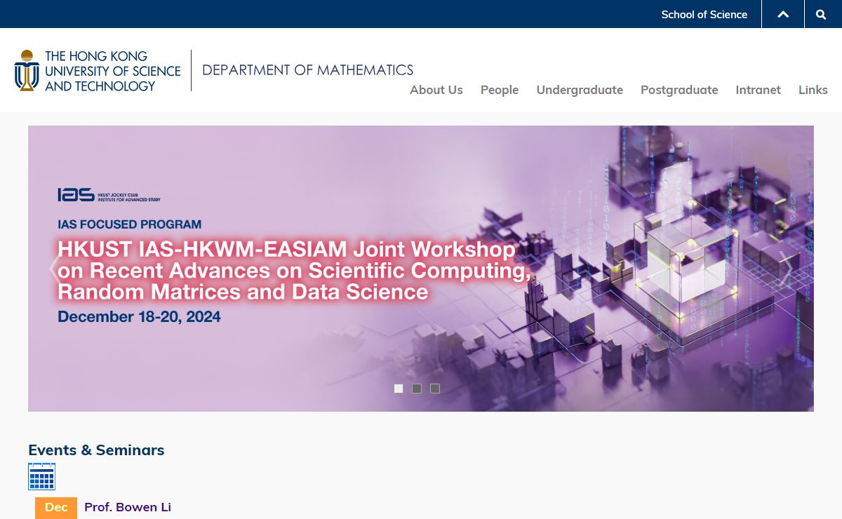 Department of Mathematics, HKUST