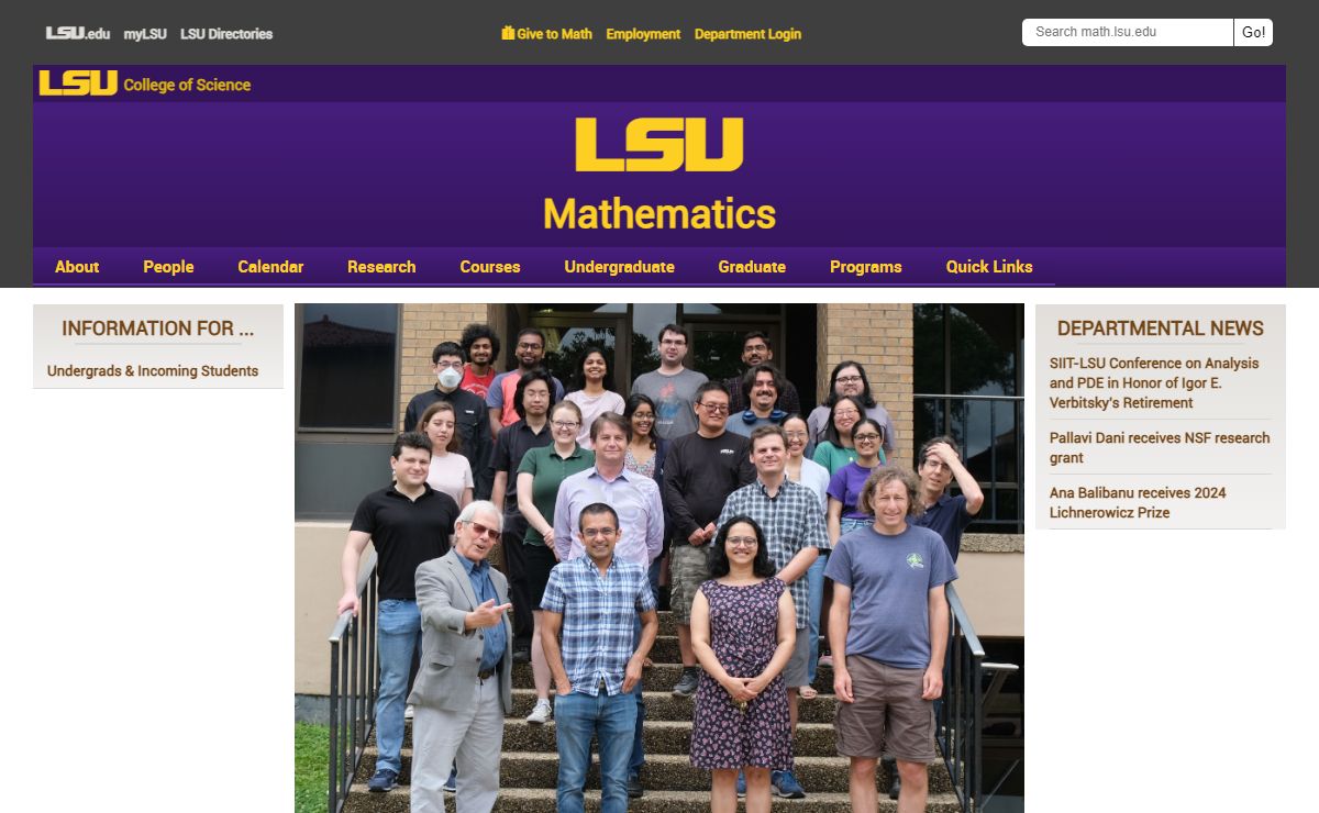 LSU Math team awarded NSF Research Training Grant | LSU Math