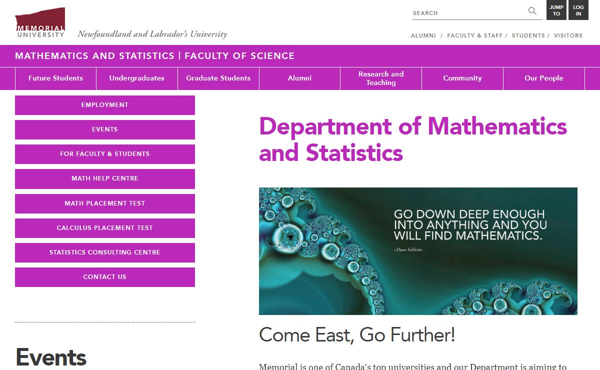 Department of Mathematics and Statistics | Mathematics and Statistics | Memorial University of Newfoundland