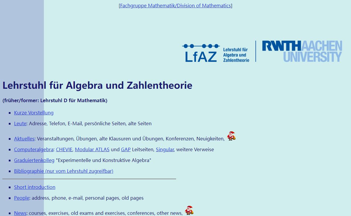 Lehrstuhl für Algebra und Zahlentheorie