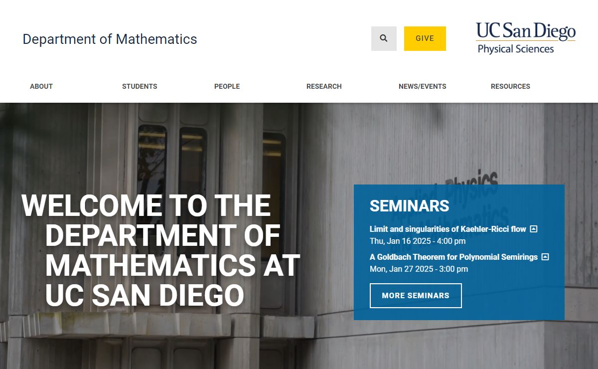 Department of Mathematics, UC San Diego