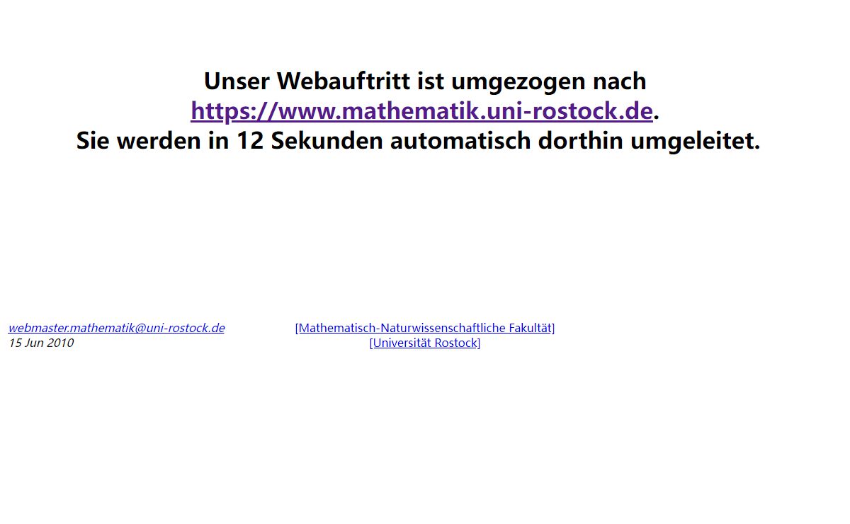 Homepage Institut für Mathematik, Uni Rostock