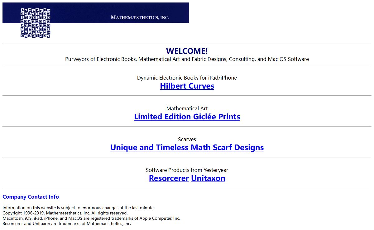 Mathemaesthetics Home Page