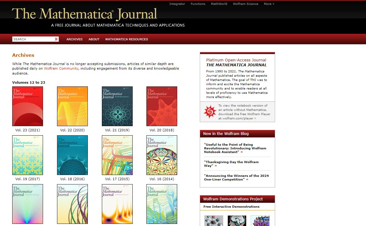 The Mathematica Journal: Mathematica Techniques and Applications