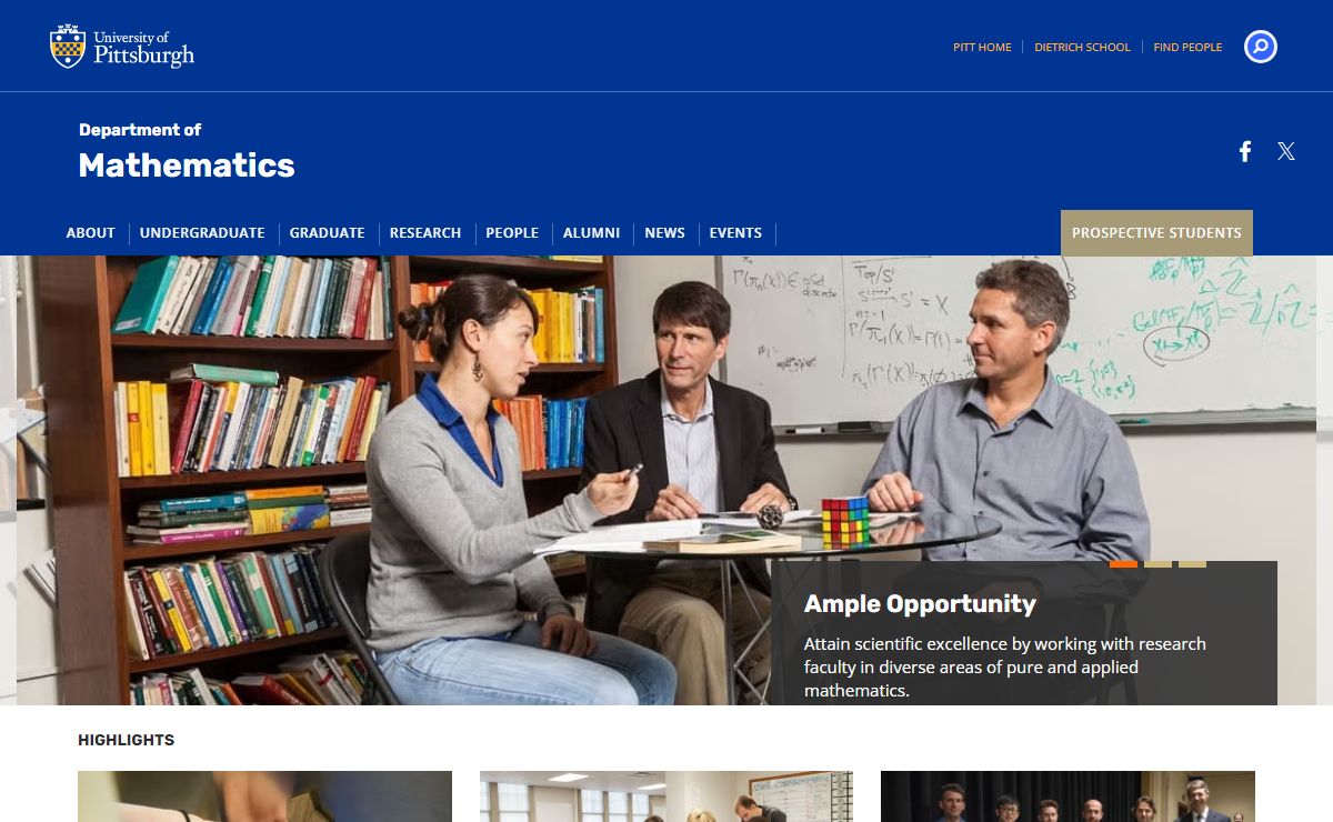 Department of Mathematics | University of Pittsburgh
