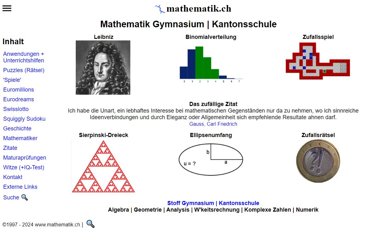 Mathematik am Gymnasium bzw. an der Kantonsschule