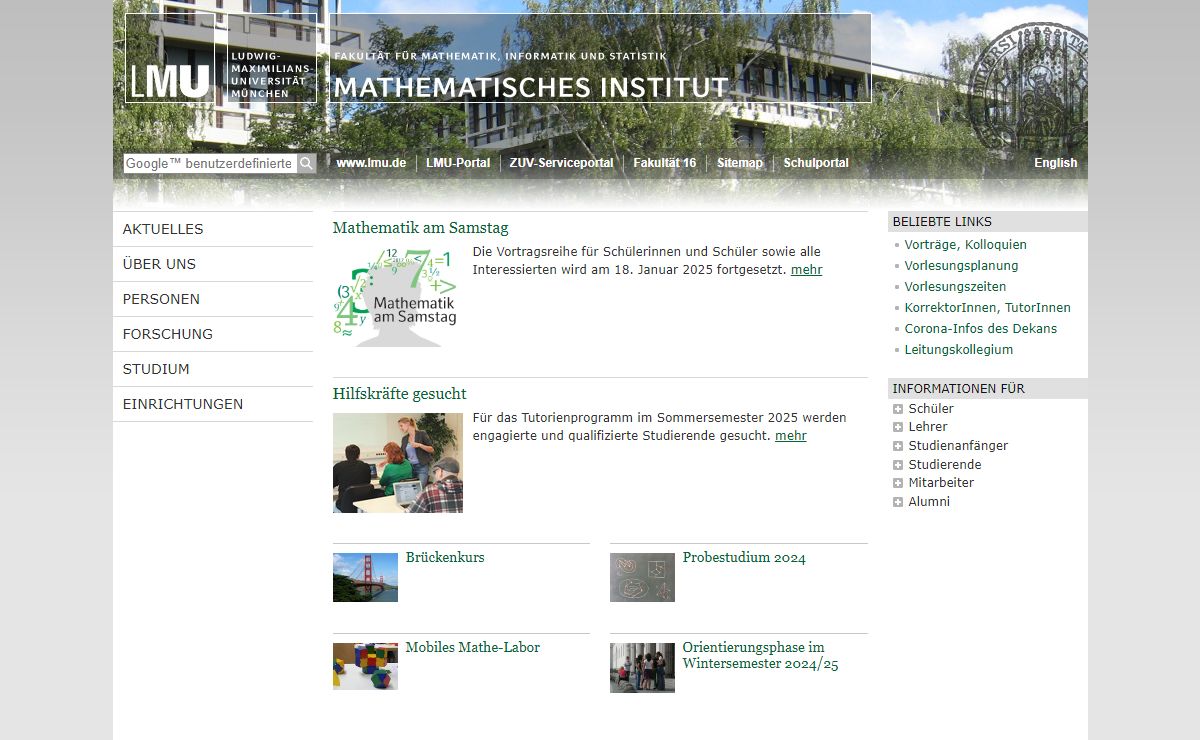 Department Mathematik - LMU München