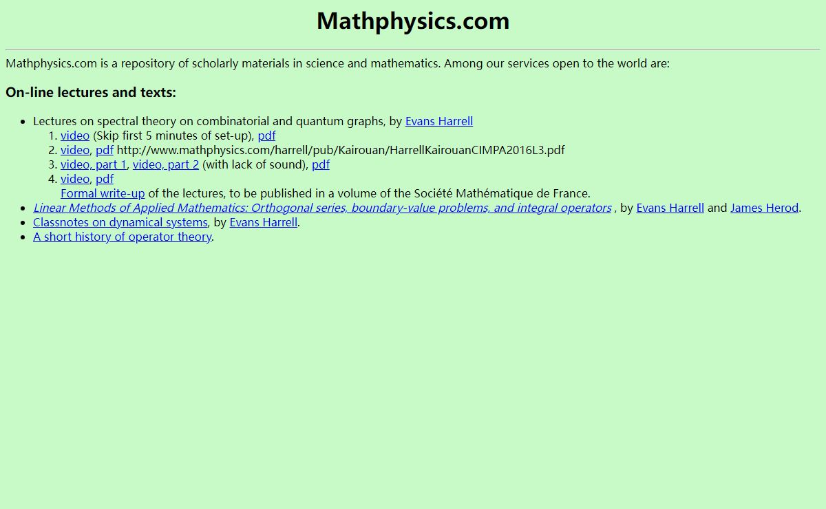 Mathphysics.com