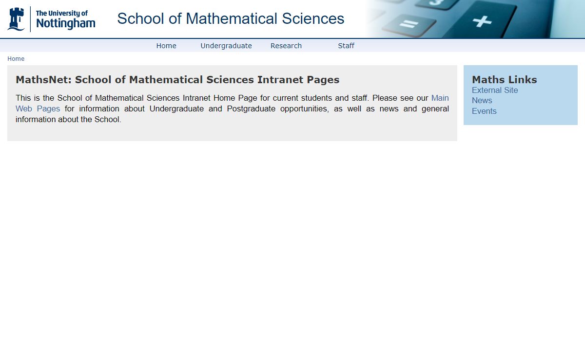 MathsNet: School of Mathematical Sciences Intranet Pages