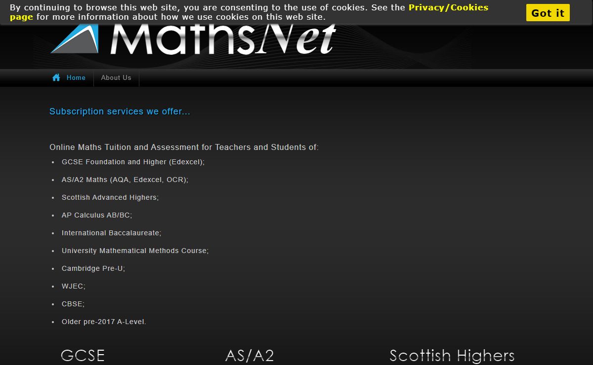 MathsNet Ltd: Subscription services we offer...