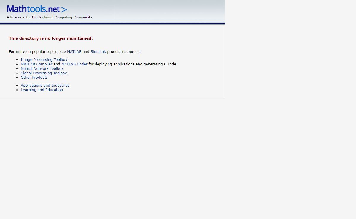 Mathtools.net - A Resource for the Technical Computing Community