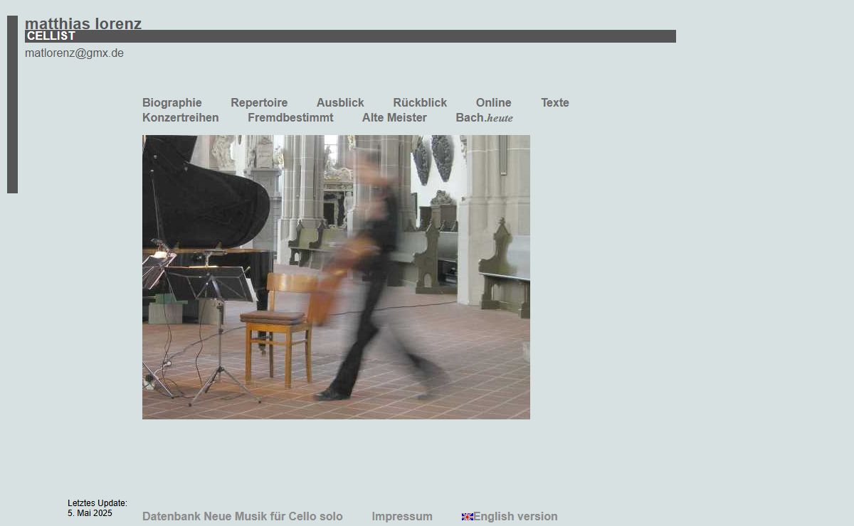 Homepage Matthias Lorenz, Cello