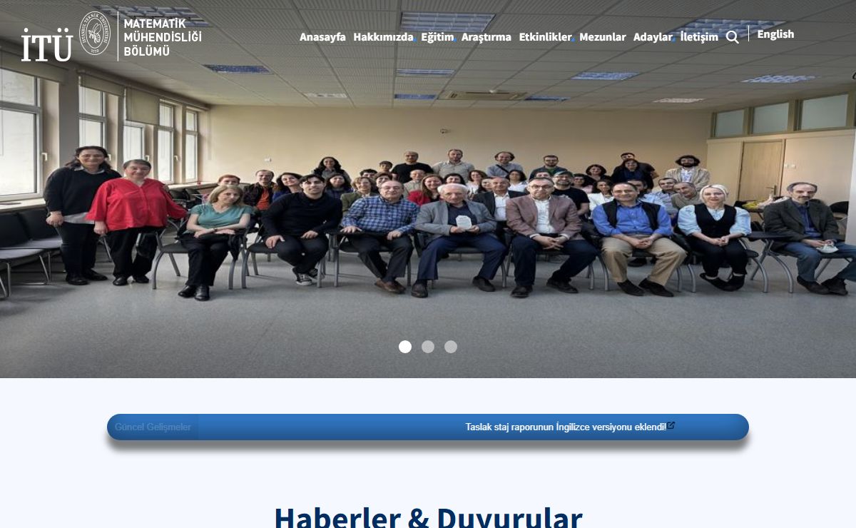 İTÜ | Matematik Mühendisliği Bölümü