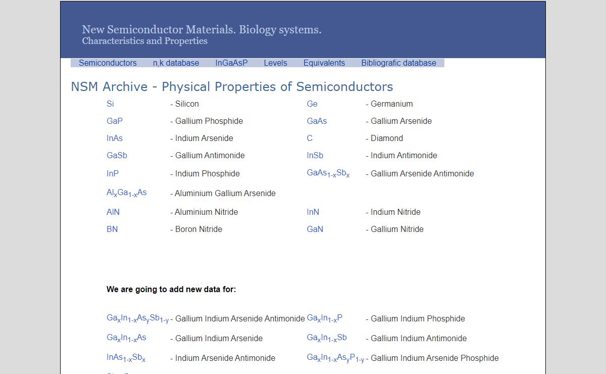 NSM Archive - Physical Properties of Semiconductors