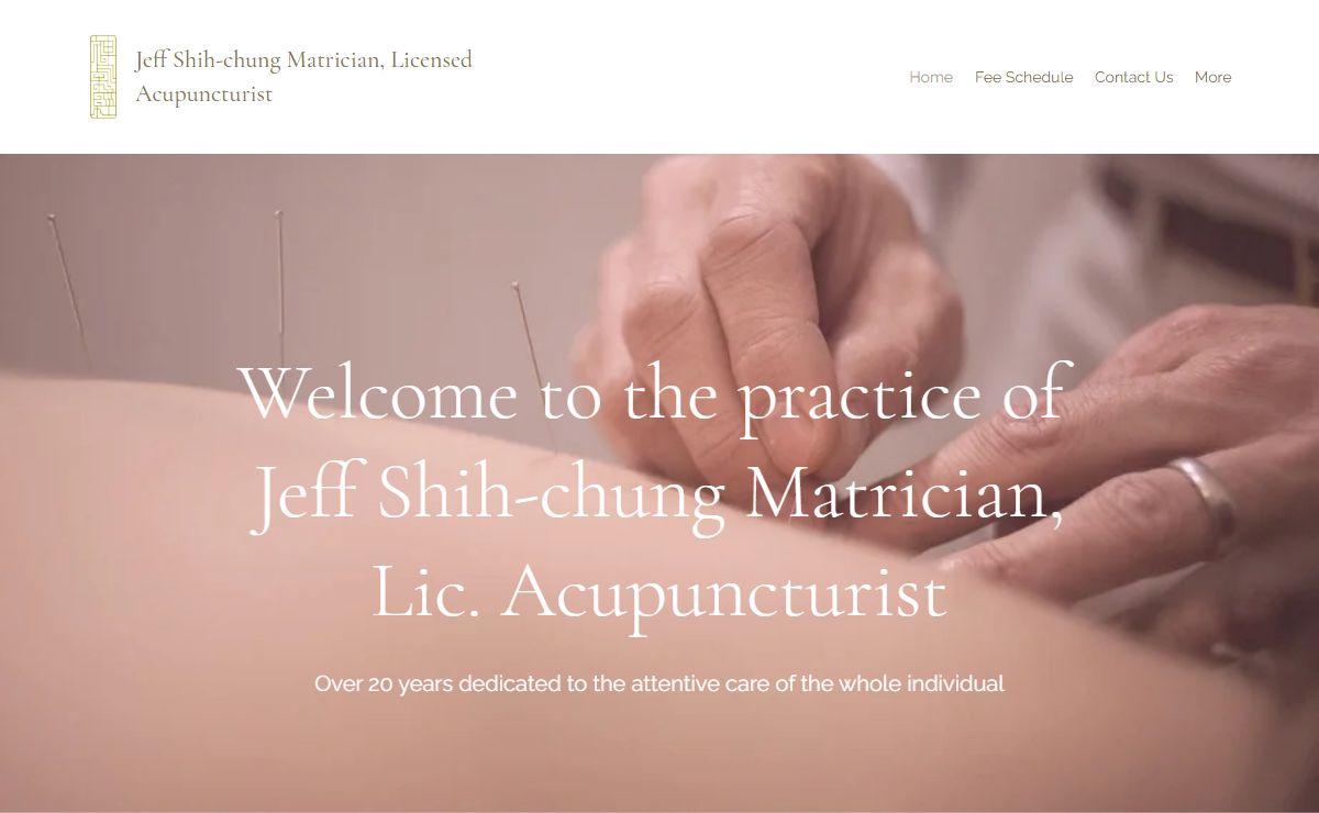 Jeff Shih-chung Matrician, Licensed Acupuncturist