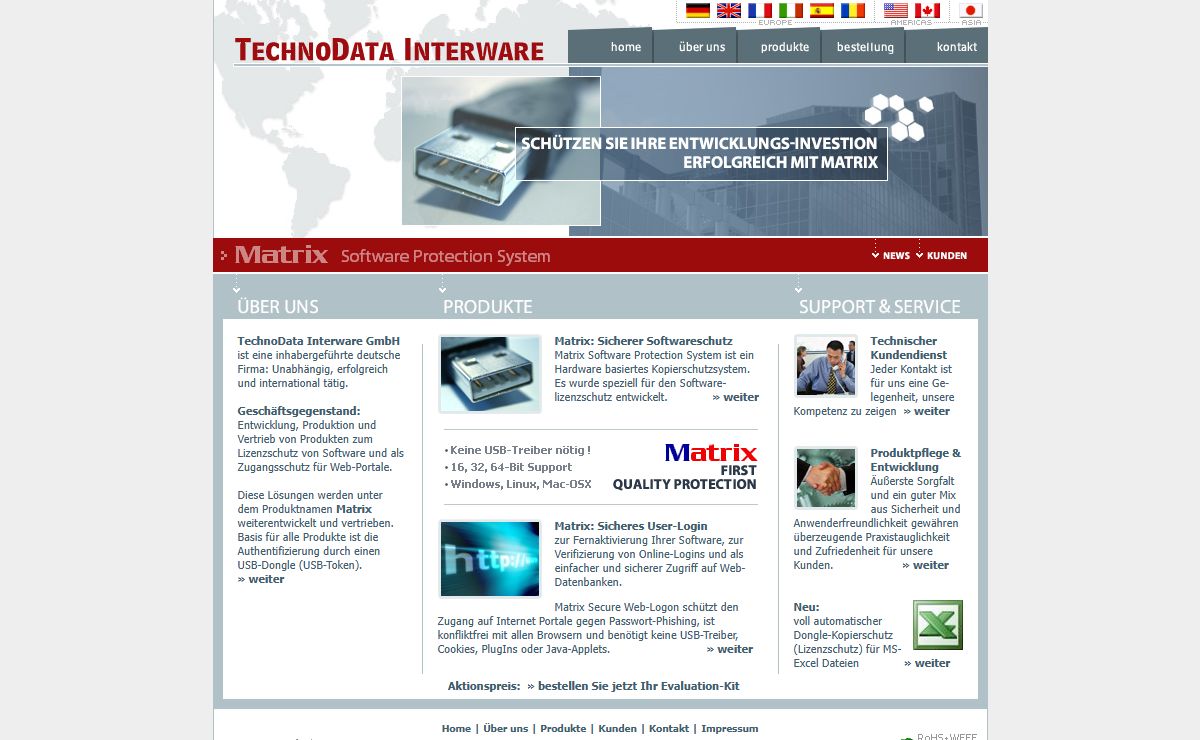 Software Kopierschutz Dongle und Kopierschutzstecker von Matrix. Software Lizenzschutz USB Dongles