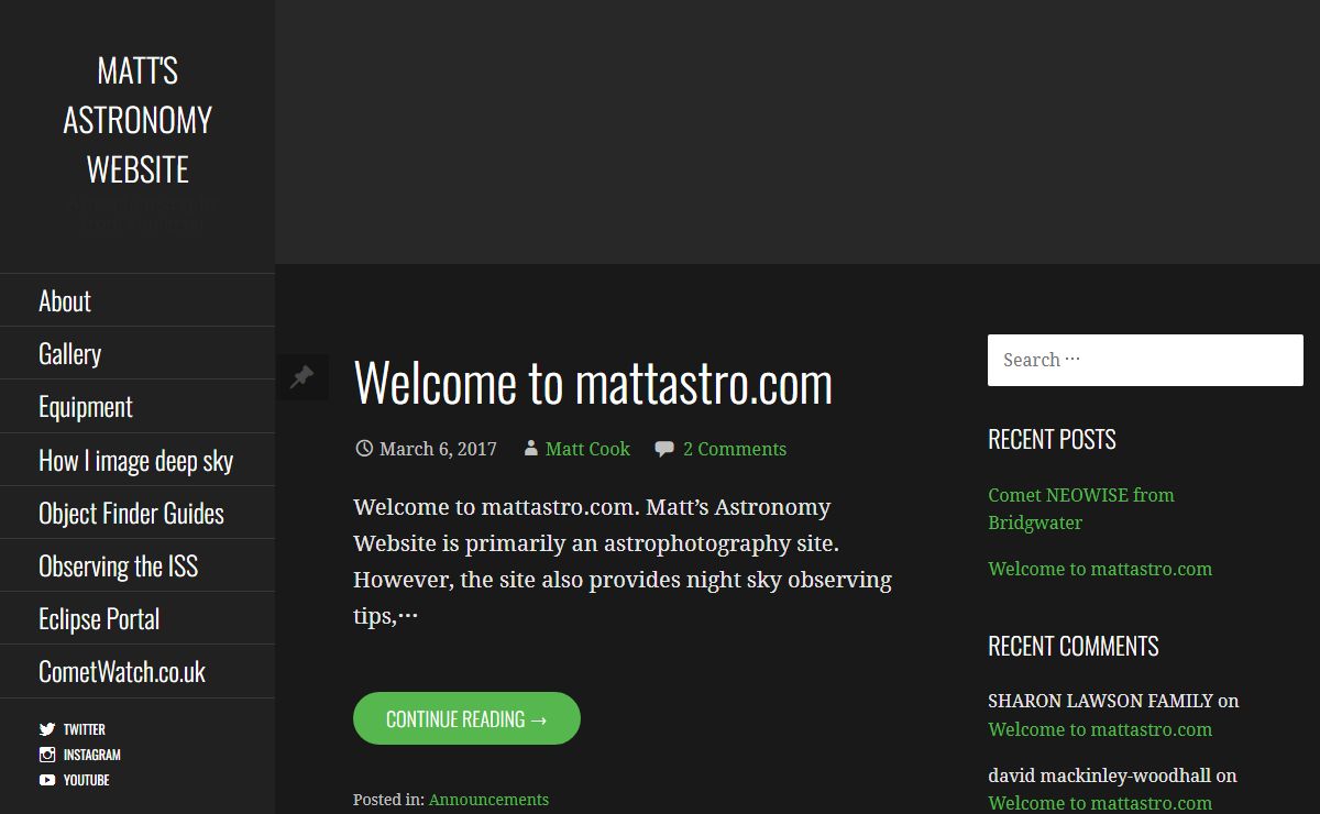 Matt's Astronomy Website – Astrophotography from Somerset