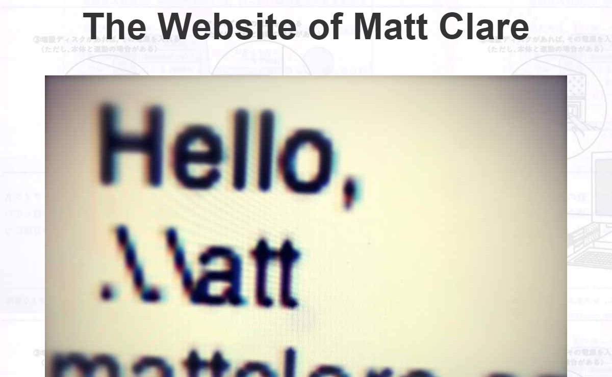 The Website of Matt Clare, Canadian Educator and Technologist