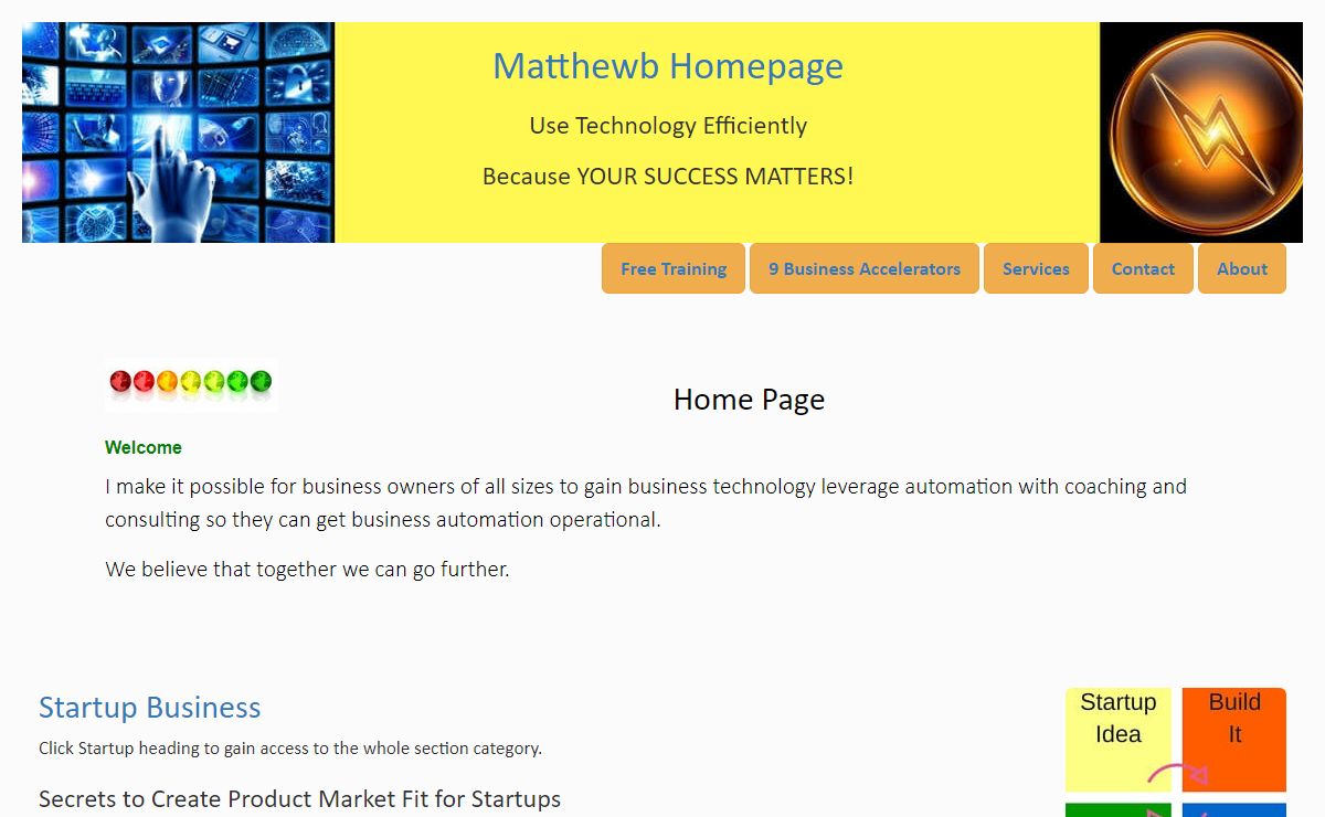 Matthewb Homepage-Use Technology Efficiently-100s Resources