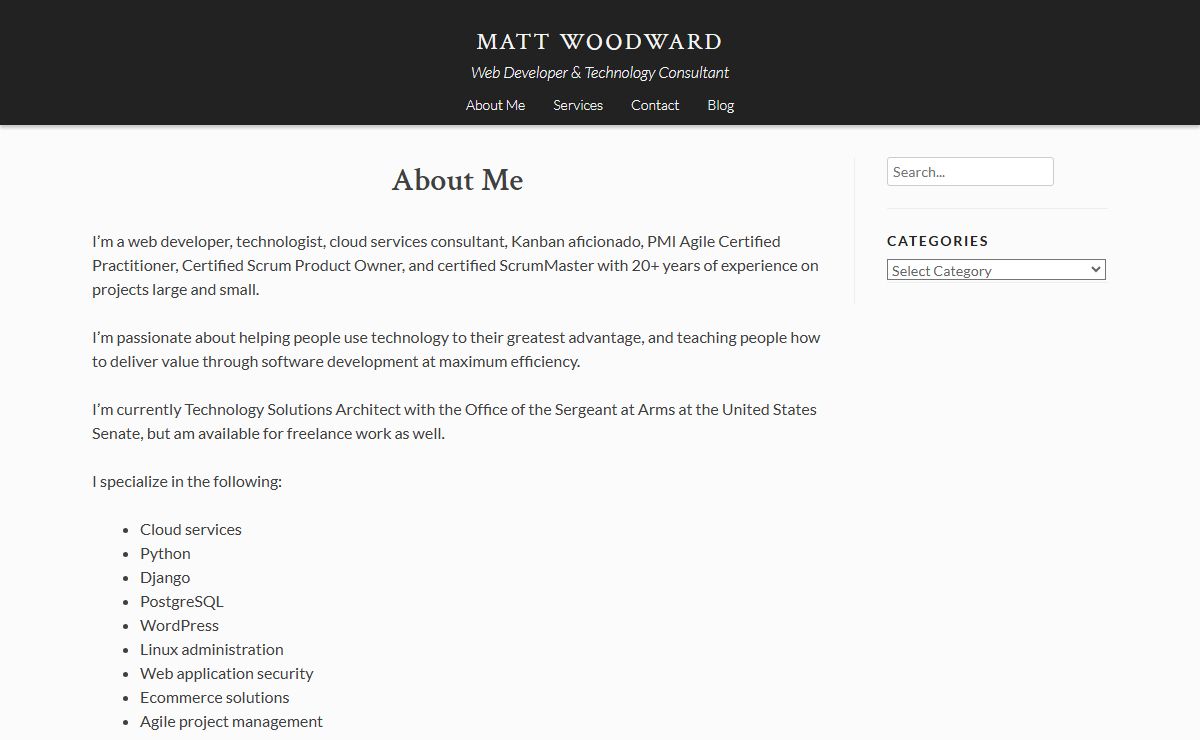 Matt Woodward | Web Developer & Technology Consultant