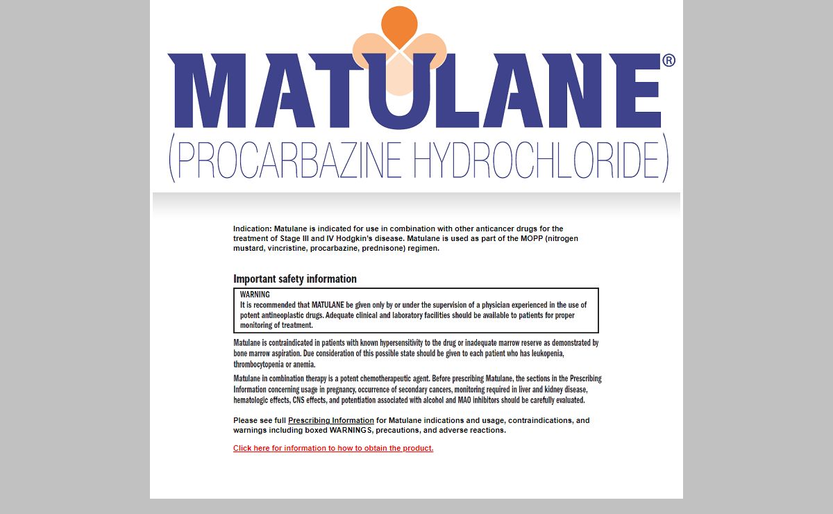MATULANE®(procarbazine hydrochloride)