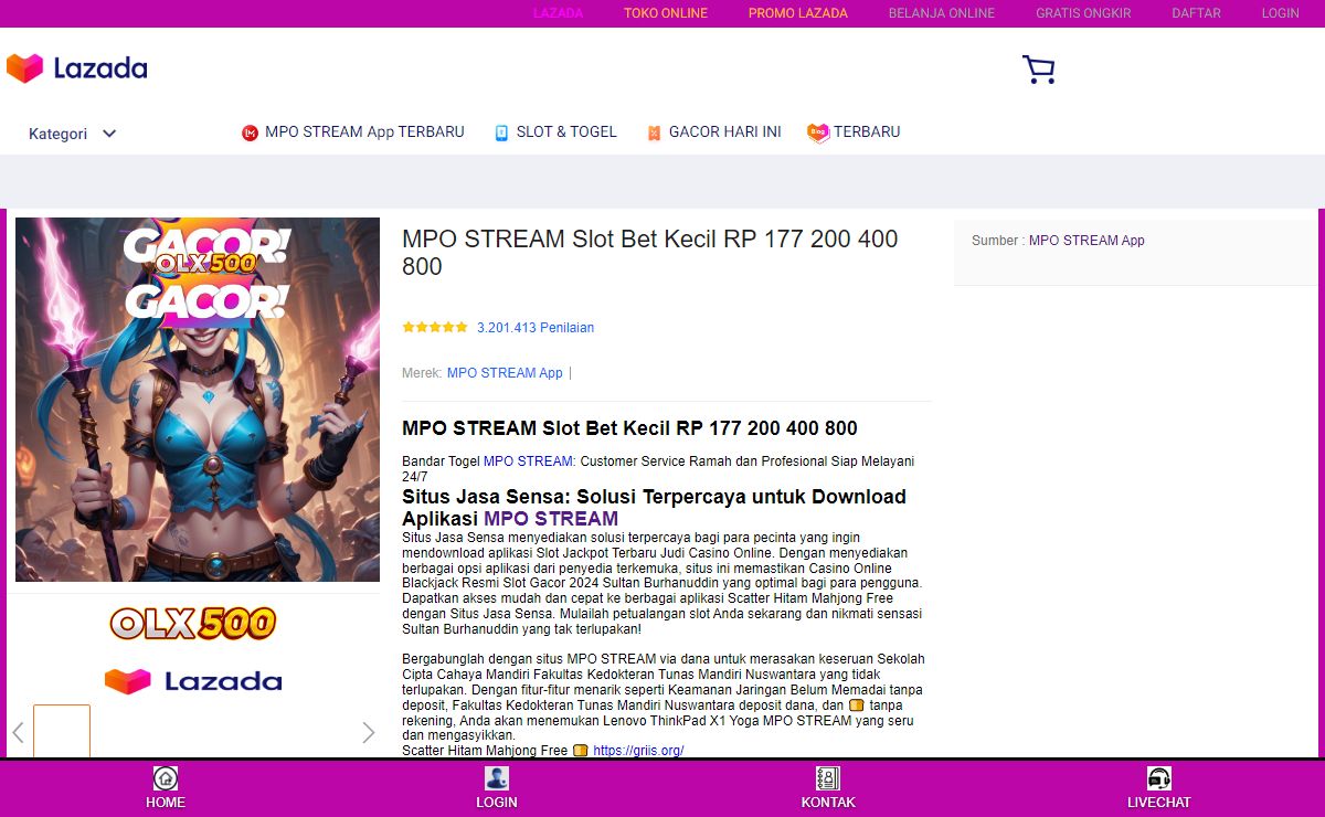 MPO STREAM Slot Bet Kecil RP 177 200 400 800