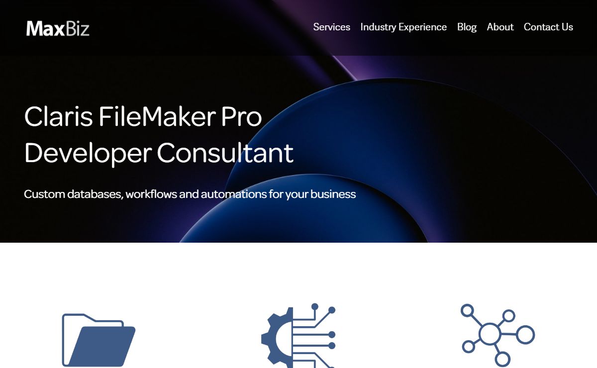 MaxBiz Solutions FileMaker Pro Developer Consulting Development WebDirect API