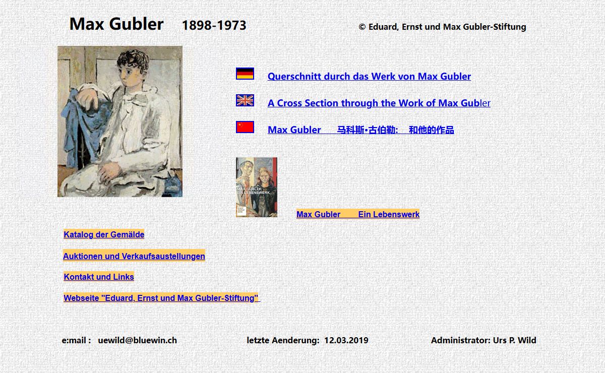 Max Gubler 1898-1973, Katalog der Gemälde, Register of Paintings