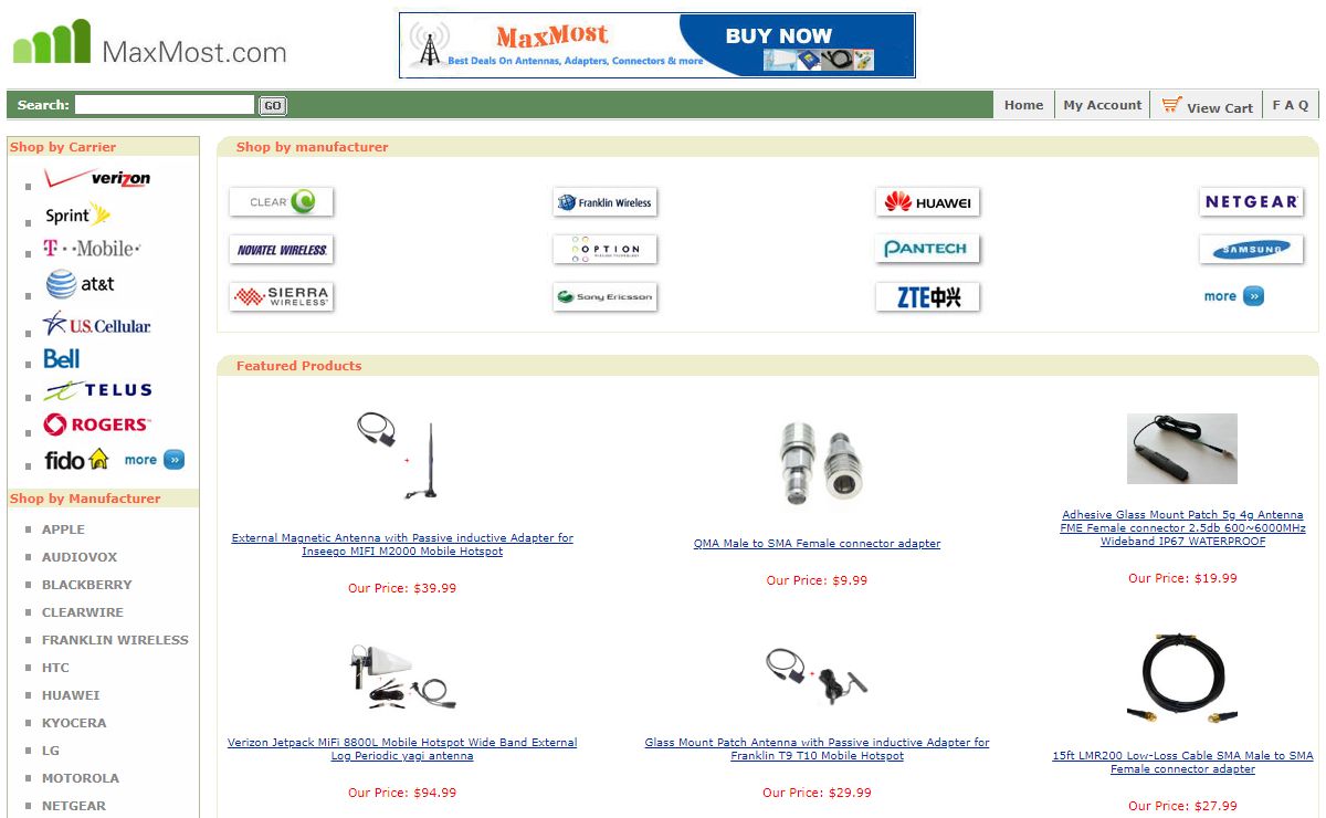 MaxMost.com - Offer Cell Phone accessories, PDA accessories, Antenna and Bluetooth products