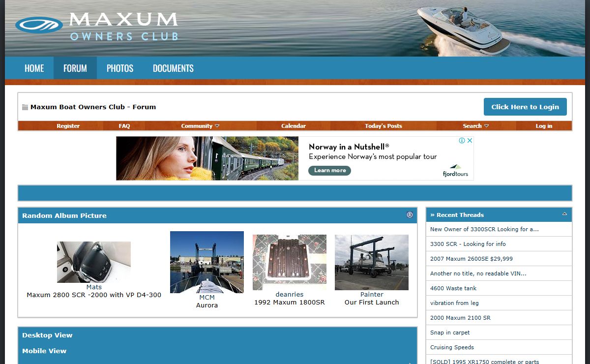 Maxum Boat Owners Club - Forum