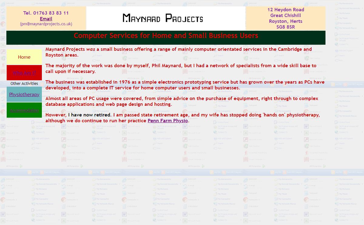 Maynard Projects - Computer Services for Small Businesses and Home Users