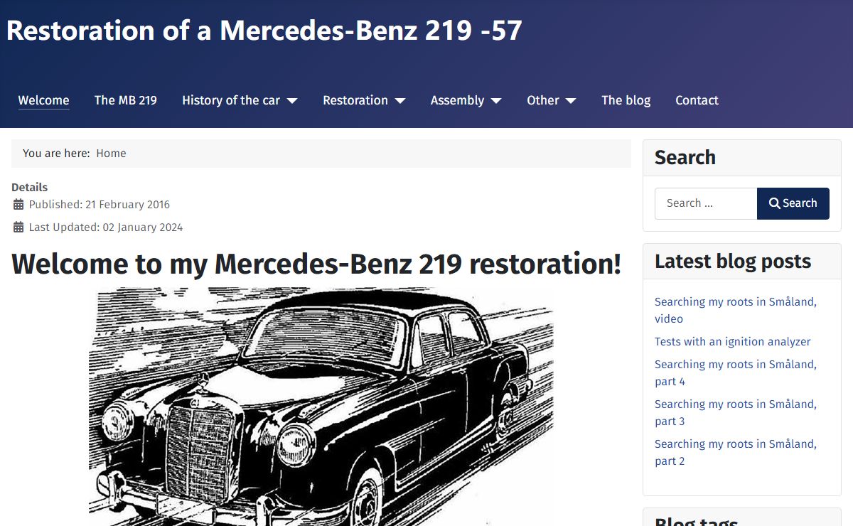 Welcome to my Mercedes-Benz 219 restoration!