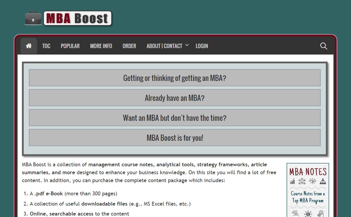 Home page - MBA Boost