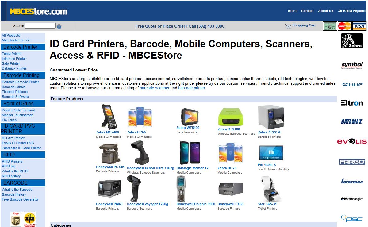 ID Card Printers, Barcode, Mobile Computers, Scanners, Access & RFID - MBCEStore LLC