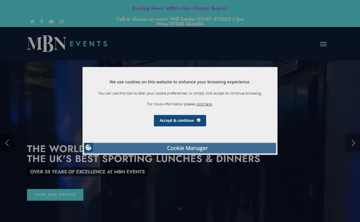 MBN Events | Premium sporting lunches and sportsman dinners