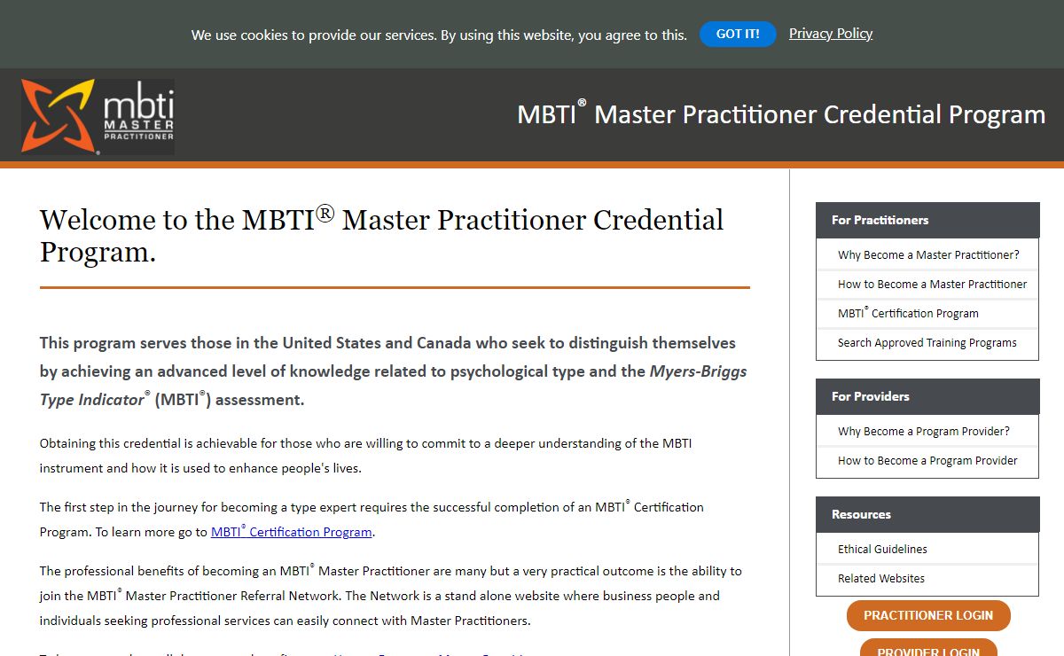 MBTI® Master Practitioner Credential Program - mbtiMasterPractitioner.org.