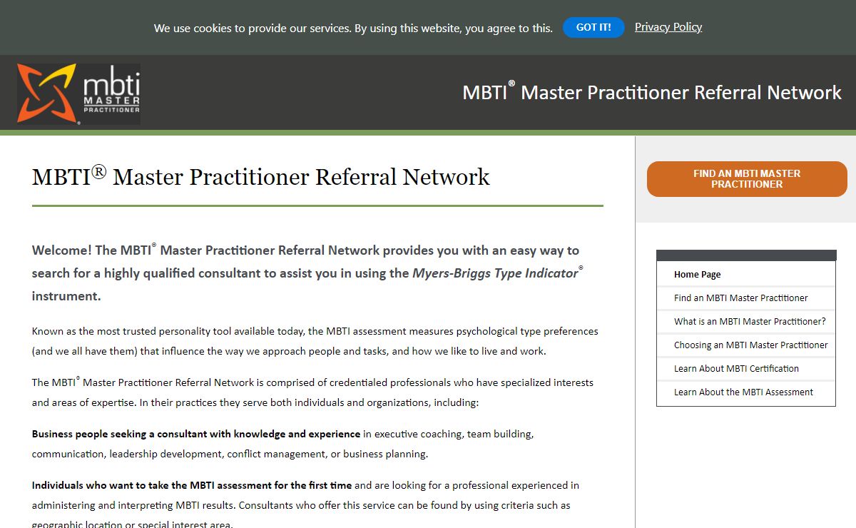 MBTI® Master Practitioner Referral Network - mbtiReferralNetwork.org